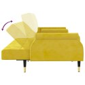Rozkładana kanapa z poduszkami, żółta, obita aksamitem Lumarko!