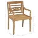 Krzesła Batavia z szarymi poduszkami, 2 szt., drewno tekowe Lumarko!