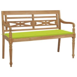 Ławka z jasnozieloną poduszką, 120 cm, drewno tekowe Lumarko!