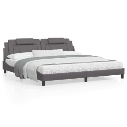 Łóżko z materacem, szare, 200x200 cm, sztuczna skóra Lumarko!