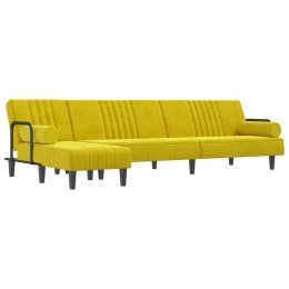 Sofa rozkładana L, żółta, 260x140x70 cm, aksamit Lumarko!