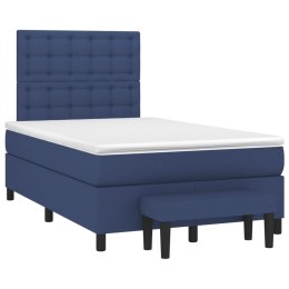 Łóżko kontynentalne z materacem, niebieskie, 120x190cm, tkanina Lumarko!