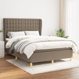 Łóżko kontynentalne z materacem, taupe, tkanina, 140x190 cm Lumarko!