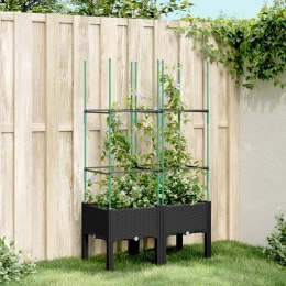 Donica ogrodowa z kratką, czarna, 80x40x142,5 cm, PP Lumarko!