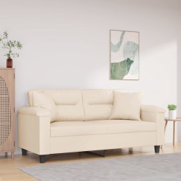 2-osobowa sofa z poduszkami, beżowa, 140 cm, mikrofibra Lumarko!