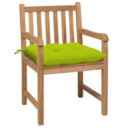 Krzesła ogrodowe z jasnozielonymi poduszkami, 2 szt., tekowe Lumarko!