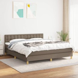 Łóżko kontynentalne z materacem, taupe, tkanina, 160x200 cm Lumarko!