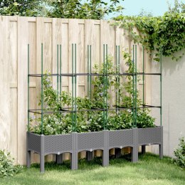 Donica ogrodowa z kratką, jasnoszara, 160x40x142,5 cm, PP Lumarko!