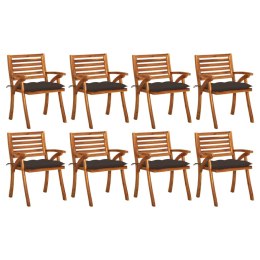 Krzesła ogrodowe z poduszkami, 8 szt., lite drewno akacjowe Lumarko!