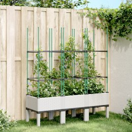 Donica ogrodowa z kratką, biała, 120x40x142,5 cm, PP Lumarko!