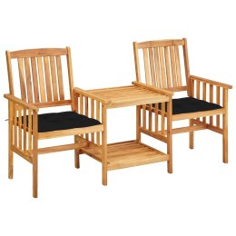 Krzesła ogrodowe ze stolikiem i poduszkami, drewno akacjowe Lumarko!