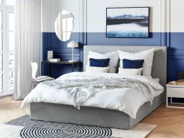 Łóżko z pojemnikiem tapicerowane 160 x 200 cm szare LORIENT Lumarko!