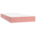 Łóżko kontynentalne z materacem, różowe, 120x190 cm, aksamit Lumarko!