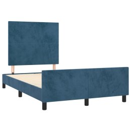 Rama łóżka z wezgłowiem, ciemnoniebieska, 120x190 cm, aksamit Lumarko!