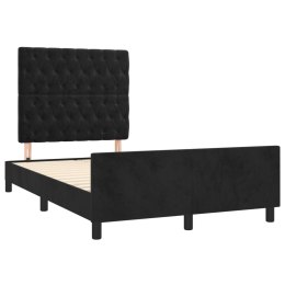 Rama łóżka z wezgłowiem, czarna, 120x190 cm, aksamit Lumarko!