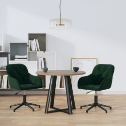 Obrotowe krzesła stołowe, 2 szt., ciemnozielone, aksamitne Lumarko!