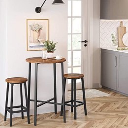 Zestaw 2 stołków barowych, wysokie stołki kuchenne, solidna stalowa rama, wysokość 65 cm, łatwy montaż, styl industrialny, rusty