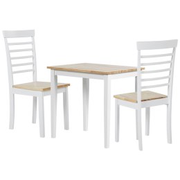Zestaw do jadalni stół i 2 krzesła drewniany jasny z białym BATTERSBY Lumarko!