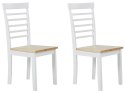 Zestaw do jadalni stół i 2 krzesła drewniany jasny z białym BATTERSBY Lumarko!
