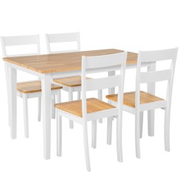 Zestaw do jadalni stół i 4 krzesła drewniany jasny z białym GEORGIA Lumarko!