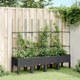 Donica ogrodowa z kratką, czarna, 160x40x142,5 cm, PP Lumarko!