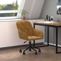 Obrotowe krzesło biurowe, brązowe, tapicerowane aksamitem Lumarko!