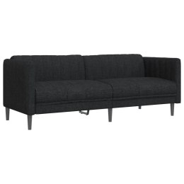Sofa 3-osobowa, czarna, tapicerowana tkaniną Lumarko!