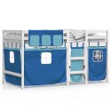 Dziecięce łóżko na antresoli, niebieskie zasłonki, 90x200 cm Lumarko!