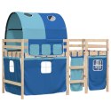 Dziecięce łóżko na antresoli, z tunelem, niebieskie, 90x190 cm Lumarko!