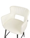 Zestaw 2 krzeseł barowych welurowe białe SANILAC Lumarko!