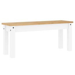 Ławka stołowa Panama, biała, 105x30x45 cm, lite drewno sosnowe Lumarko!