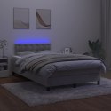 Łóżko kontynentalne z materacem i LED, jasnoszare, 120x190 cm Lumarko!