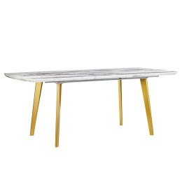 Stół do jadalni rozkładany 160/200 x 90 cm efekt marmuru ze złotym MOSBY Lumarko!