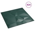 Panele ścienne, 24 szt., zielone, 50x50 cm, XPS, 6 m², diament Lumarko!