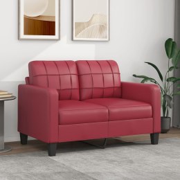 2-osobowa sofa, winna czerwień, 120 cm, sztuczna skóra Lumarko!
