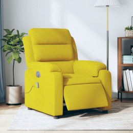 Rozkładany fotel masujący, elektryczny, żółty, aksamit Lumarko!