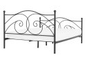 Łóżko metalowe 140 x 200 cm czarne DINARD Lumarko!