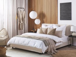 Łóżko tapicerowane 160 x 200 cm beżowe ALBI