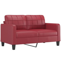 VidaXL 2-osobowa sofa, winna czerwień, 140 cm, sztuczna skóra