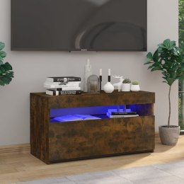 VidaXL Szafka pod TV z oświetleniem LED, przydymiony dąb, 75x35x40 cm