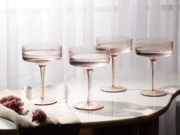 Zestaw 4 kieliszków do szampana 330 ml różowy AMETHYST Lumarko!