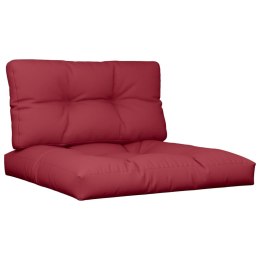 VidaXL Poduszki na sofę z palet, 2 szt., winna czerwień, tkanina
