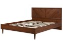 Łóżko LED 180 x 200 cm ciemne drewno MIALET Lumarko!