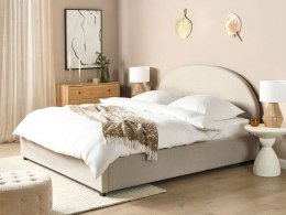 Łóżko z pojemnikiem tapicerowane 180 x 200 cm beżowe VAUCLUSE Lumarko!