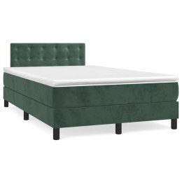 Łóżko kontynentalne z materacem, ciemnozielone, 120x200 cm