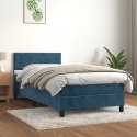Łóżko kontynentalne z materacem, niebieskie, aksamit, 100x200cm Lumarko!