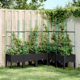 Donica ogrodowa z kratką, czarna, 160x120x142,5 cm, PP