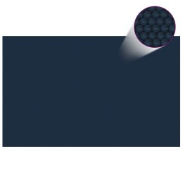 Pływająca folia solarna z PE, 800x500 cm, czarno-niebieska