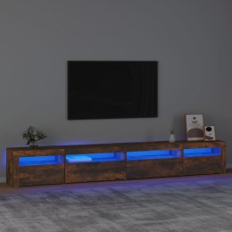 Szafka pod TV z oświetleniem LED, przydymiony dąb, 270x35x40 cm