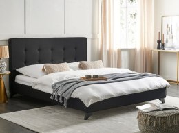 Łóżko tapicerowane 160 x 200 cm czarne AMBASSADOR